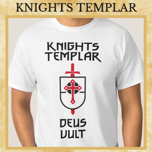 Ritter Templar Mittelalterliches DEUS VULT Kunstwe T-Shirt