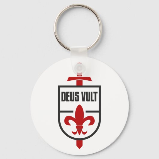 Ritter Templar MOTTO DEUS VULT Insignien Schlüsselanhänger (Vorderseite)