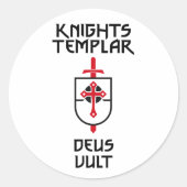 Ritter Templar MOTTO Mittelalterliches Abzeichen K Runder Aufkleber (Vorderseite)