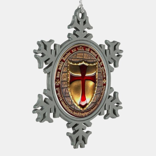 RITTER TEMPLAR SCHNEEFLOCKEN Zinn-Ornament (Links)
