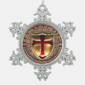 RITTER TEMPLAR SCHNEEFLOCKEN Zinn-Ornament (Vorderseite)