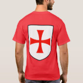 Ritter Templar schwarzes Kontur-Schild-Shirt T-Shirt (Rückseite)
