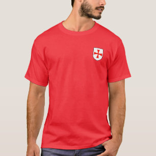 Ritter Templar schwarzes Kontur-Schild-Shirt T-Shirt