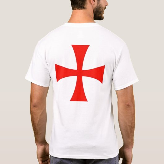 Ritter Templar vorderes u. hinteres QuerShirt T-Shirt (Rückseite)