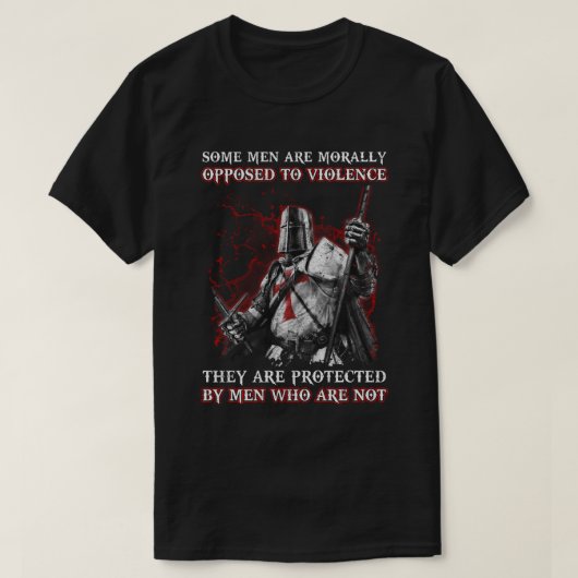 Ritter Templer Männer gegen Gewalt sind sie T-Shirt (Design vorne)