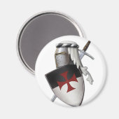 Ritter Templerschild Magnet (Vorderseite/Rückseite)