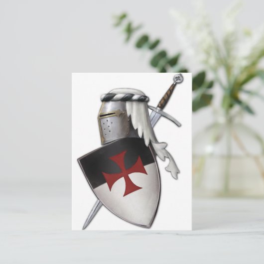 Ritter Templerschild Postkarte (Stehend Vorderseite)