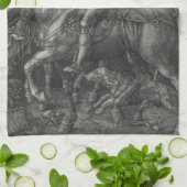 Ritter-Tod und der Teufel Albrecht Durer Geschirrtuch (Gefaltet)