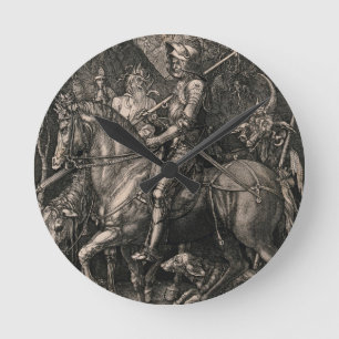 Ritter Tod und der Teufel Albrecht Durer Runde Wanduhr