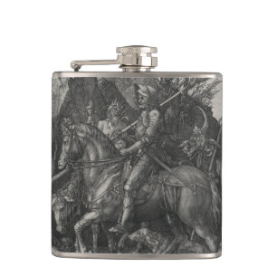 Ritter, Tod und der Teufel durch Albrecht Durer Flachmann