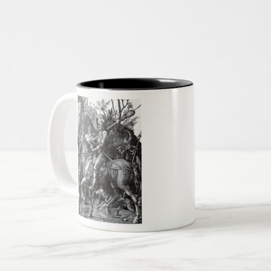 Ritter, Tod und Teufel - Albrecht Durer Zweifarbige Tasse (Vorderseite Links)