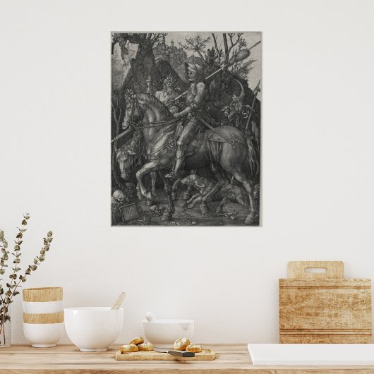 Ritter, Tod und Teufel durch Albrecht Durer Poster (Küche)