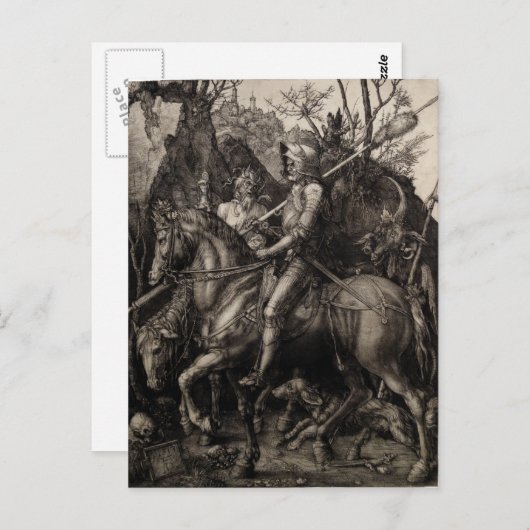 Ritter, Tod und Teufel durch Albrecht Durer Postkarte (Vorne/Hinten)