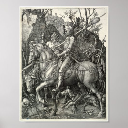 Ritter, Tod und Teufel (Durer 1513) Poster (Vorne)