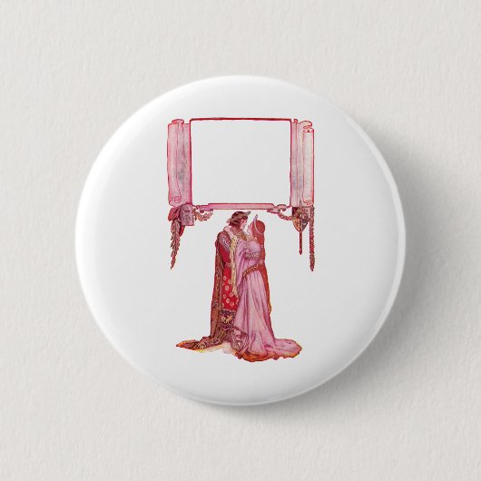 Ritter umarmt Lady Love Button (Vorderseite)