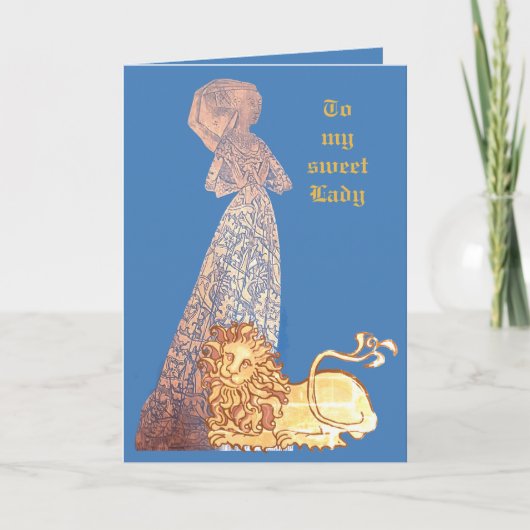 Ritter und Dame für mittelalterliche Liebhaber Karte (Vorderseite)