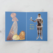 Ritter und Dame für mittelalterliche Liebhaber Karte (Innenseite)