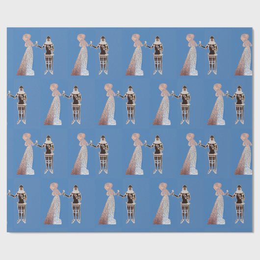 Ritter und Dame Geschenkpapier (Flach)