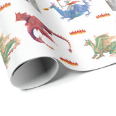 Ritter und Drache Geschenkpapier (Rolleneckpunkt)
