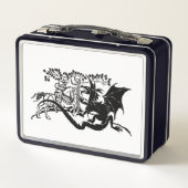 Ritter und Drache Metall-Lunchbox Metall Brotdose (Rückseite)