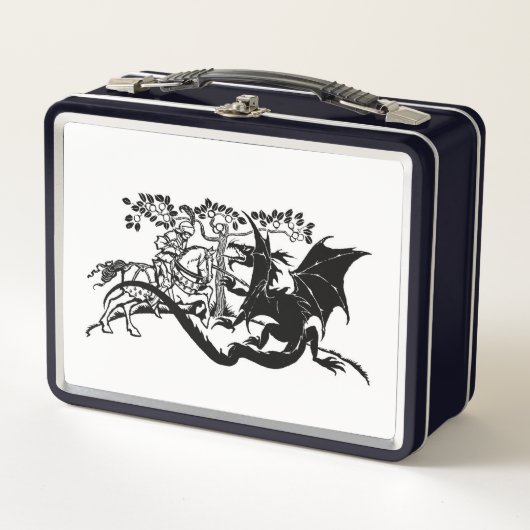 Ritter und Drache Metall-Lunchbox Metall Brotdose (Vorderseite)