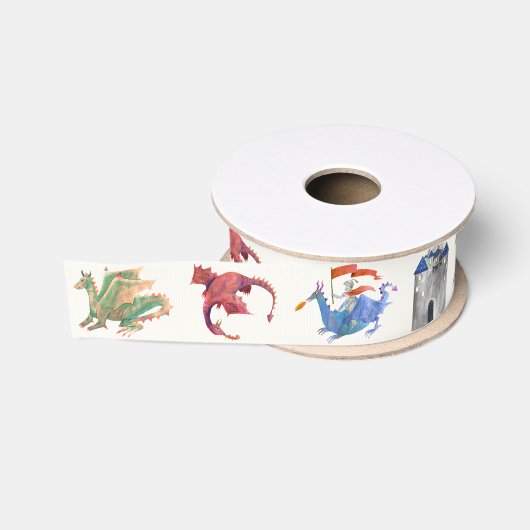 Ritter und Drache Ripsband (Spule)