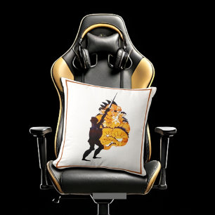 Ritter und Drache spielen Mittelalter Kissen