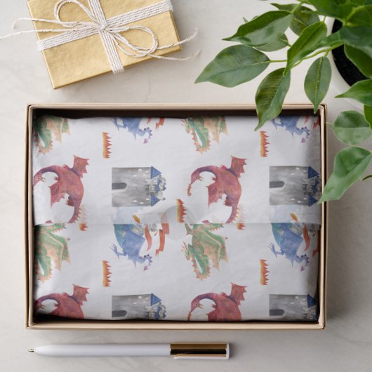 Ritter-und-Drache-Tissue-Geschenkpapier Seidenpapier (Geschenk)