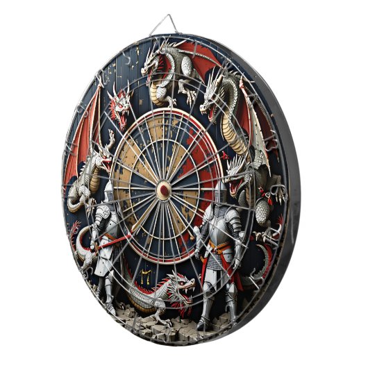 Ritter und Drachen Dartscheibe (Vorderseite rechts)