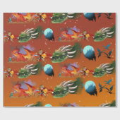 Ritter und Drachen Geschenkpapier (Flach)