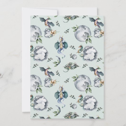 Ritter und Drachen | Königlicher Mittelalter Gebur Einladung (Rückseite)