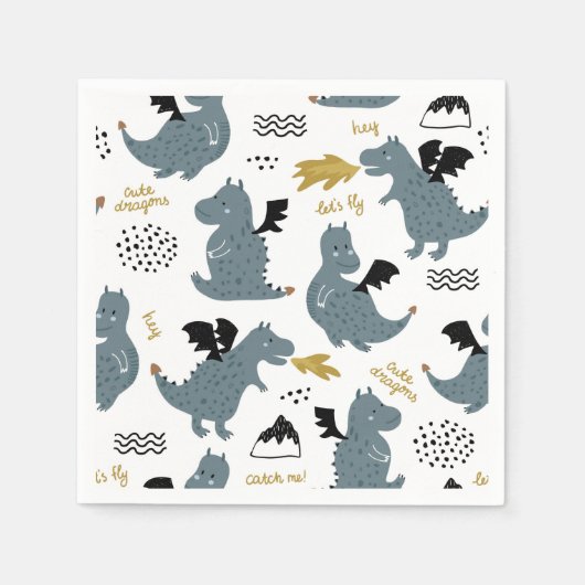 Ritter und Drachen | Mairytale Birthday Party Serviette (Vorderseite)