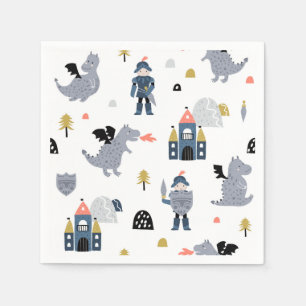 Ritter und Drachen   Mairytale Birthday Party Serviette