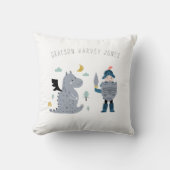 Ritter und Drachen Personalisiert Kissen (Vorderseite)