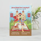 Ritter und Drachenbuch Boy Birthday Einladung (Stehend Vorderseite)