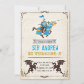 Ritter und Drachengeburtsfeier Einladung (Vorderseite)