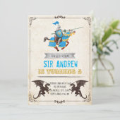 Ritter und Drachengeburtsfeier Einladung (Stehend Vorderseite)