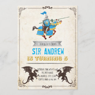 Ritter und Drachengeburtsfeier Einladung