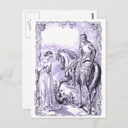 Ritter und Lady Postkarte (Vorne/Hinten)