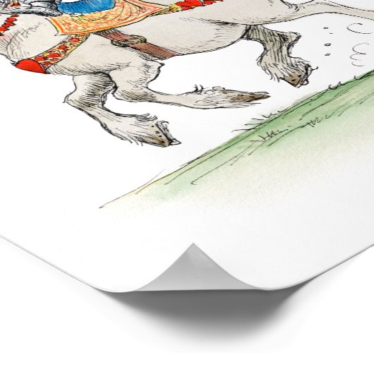 Ritter und Lady Rabbits auf Pferdebacken Print Poster (Ecke)