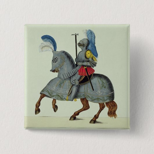 Ritter und Pferd in der Rüstung, Platte von 'einer Button (Vorderseite)