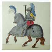 Ritter und Pferd in der Rüstung, Platte von 'einer Fliese (Vorderseite)