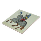 Ritter und Pferd in der Rüstung, Platte von 'einer Fliese (Seite)