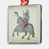 Ritter und Pferd in der Rüstung, Platte von 'einer Silbernes Ornament (Links)