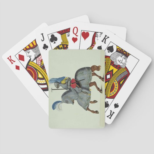 Ritter und Pferd in Rüstung, Teller von "A History Spielkarten (Rückseite)