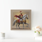Ritter und Pferd Quadratische Wanduhr (Zuhause)
