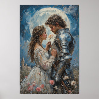 Ritter und Prinzessin Fantasy-Poster Poster