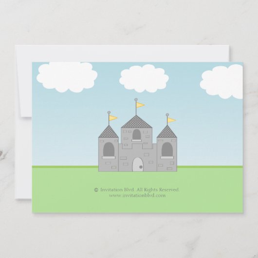 Ritter-und Prinzessin-Twins Joint Party Einladung (Rückseite)