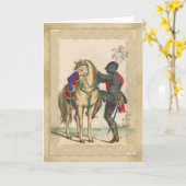 Ritter und Rüstung mit Pferdemerkarte Karte (Gelbe Blume)