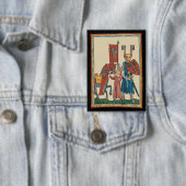 Ritter und Squire, mittelalterliche Kunst des 14. Button (Insitu)